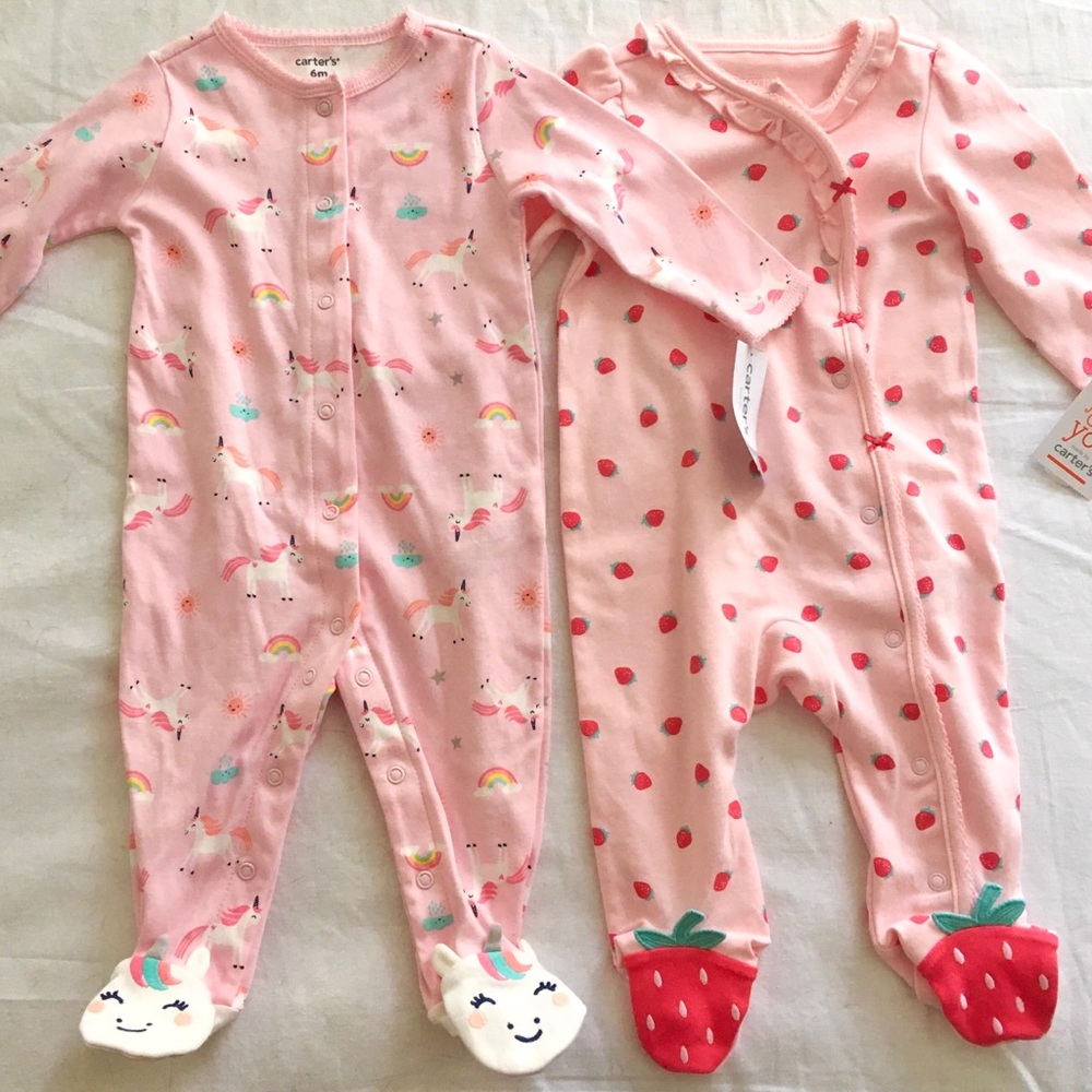NWT Carter’s footie sleeper pajamas 6m baby girl